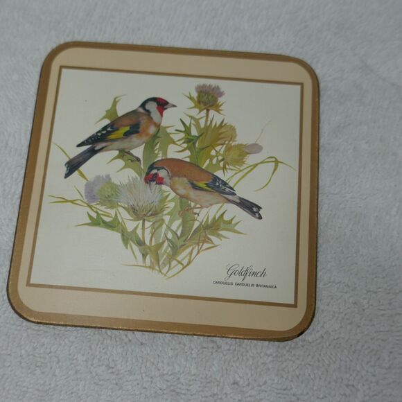 Pimpernel Coasters Set of 6 Cork Back European Birds 4x4 Original Box Vintage - Picture 4 of 11